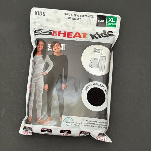 32 Degrees Kids' Black Heat Set - XL (16/18) NWT - Picture 2 of 15